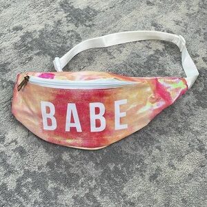 Babe Fanny Pack Waist Bag Bachelorette Shiny Sherbet